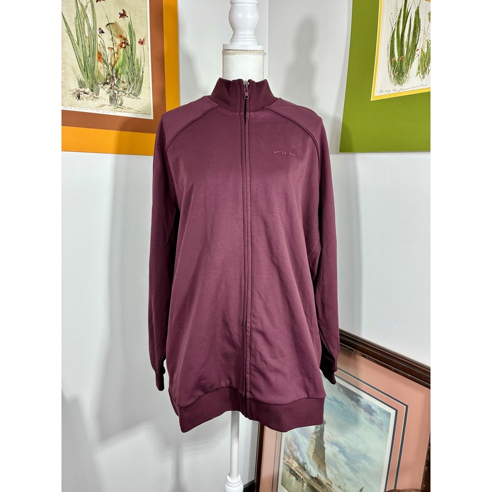 Nike SKIMS Track Jacket Women XL Burgundy Excellent Zip Up
